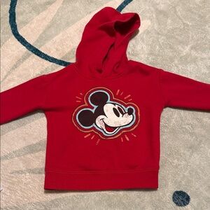 EUC Disney Red Mickey Mouse Kids Hoodie Size 2T